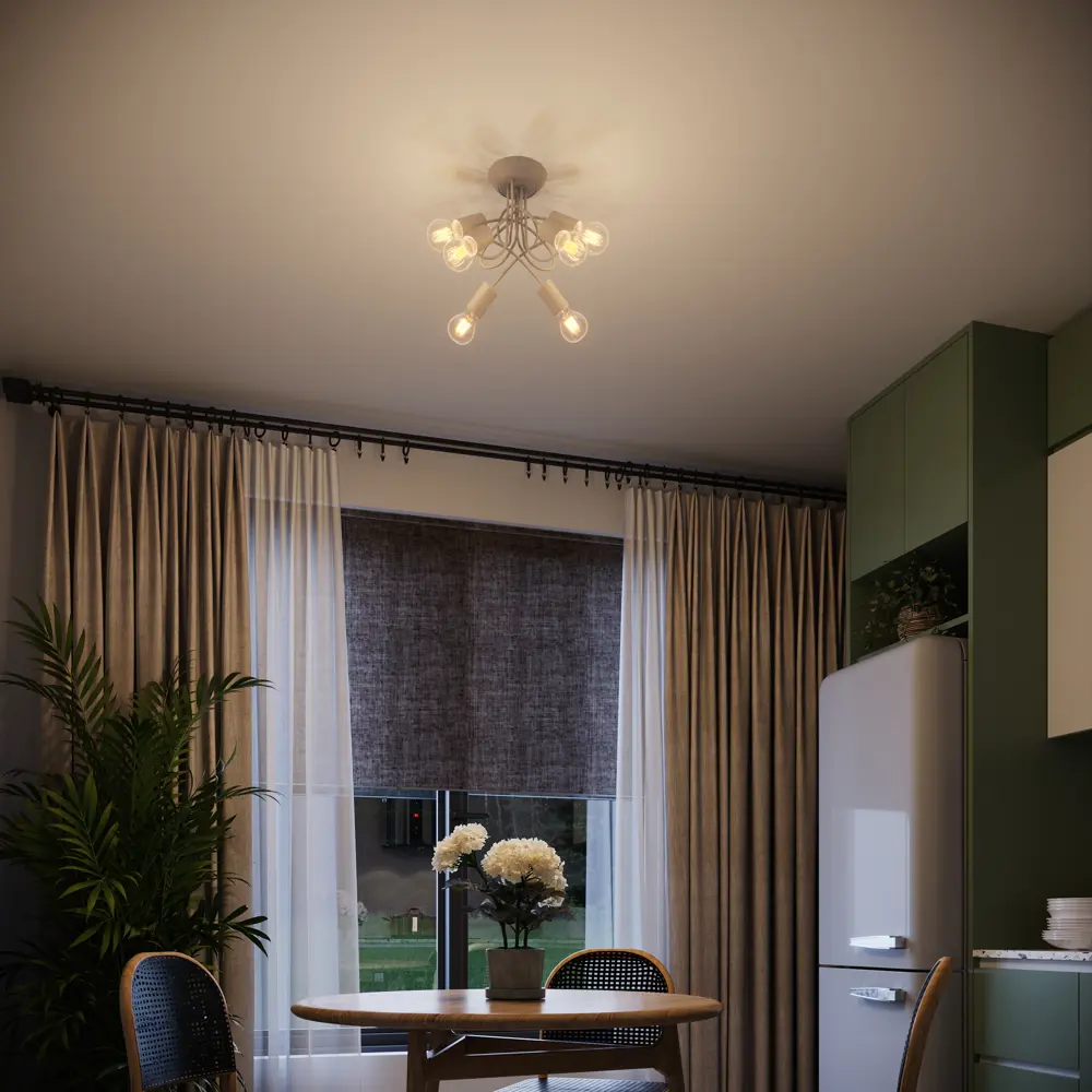 Люстра потолочная Vitaluce Сириус 5 ламп 15м² Е27 цвет белый матовый STLM-2089884 - Вид №10