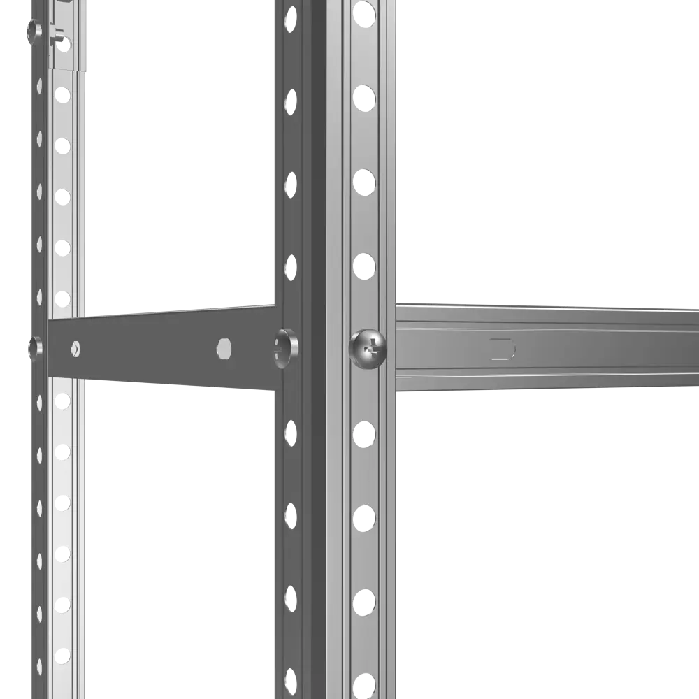 Стеллаж металлический 70x140x30 см оцинкованная сталь нагрузка на полку 30 кг цвет серый Santreyd STLM-2007704 - Вид №4