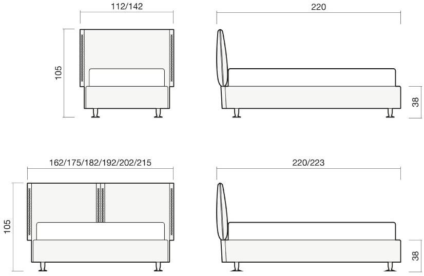 Chaarme Letti Съемная тканевая кровать с мягким изголовьем sun-id-1378232 - Вид №2