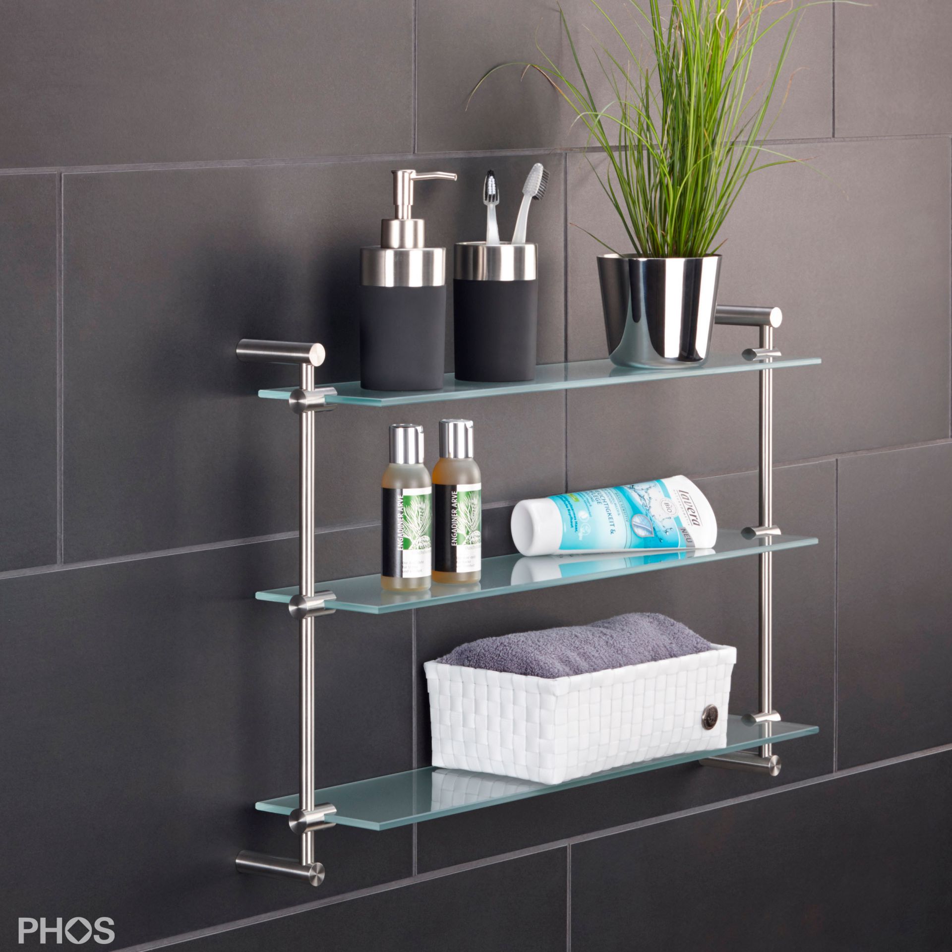 GR600-3 Стеклянная полка с 3 стеклянными полками PHOS 