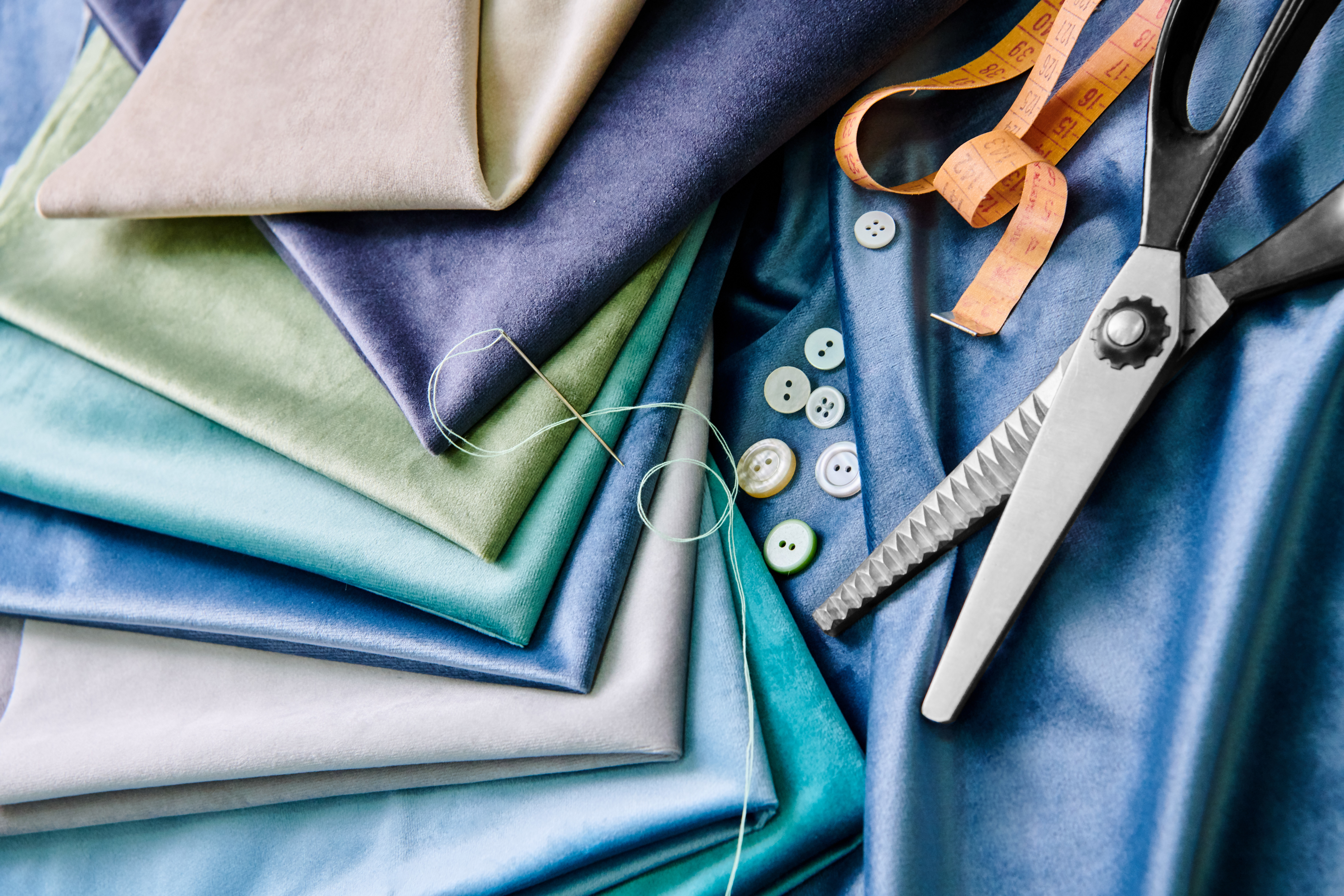 Бархат для штор ТОРГОВЫЙ ДОМ ТЕКСТИЛЬ - синий велюр 150 см 81959997 STLM-0015405 - Вид №4