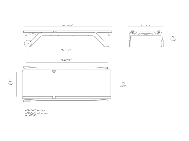 Лежак для сада с колесами Vondom Африка ARCH-00077519 - Вид №11