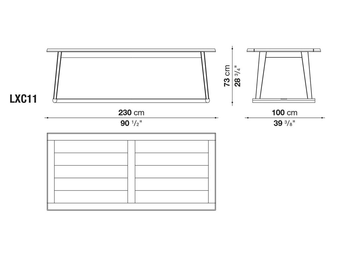 Прямоугольный дубовый стол Maxalto Recipio ' 14 ARCH-00074538 - Вид №3