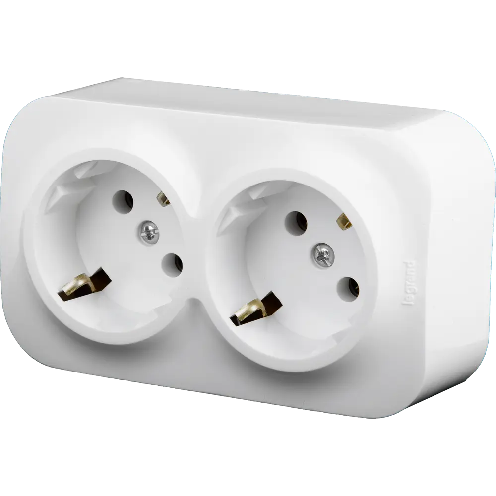 Двойная розетка Legrand Quteo с заземлением для открытого монтажа 84793453 STLM-0055196 - Вид №1