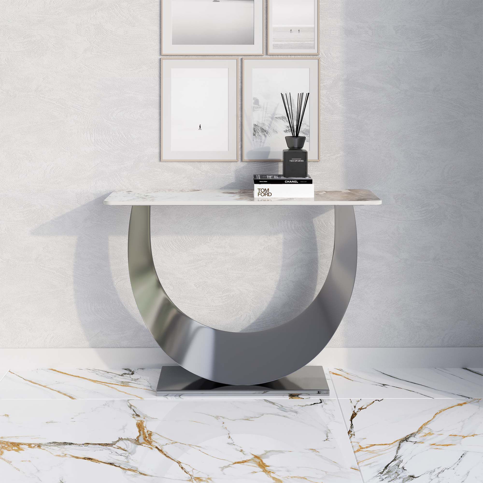 Прямоугольная консоль из спеченного камня и стального основания GIULIA GRILLO ETEREA ARCH-00100912 - Вид №4