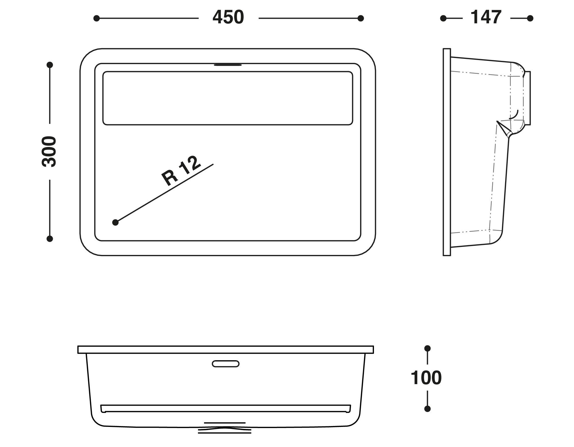 Встраиваемый прямоугольный умывальник в HIMACS CB4530 ARCH-00049787 - Вид №1
