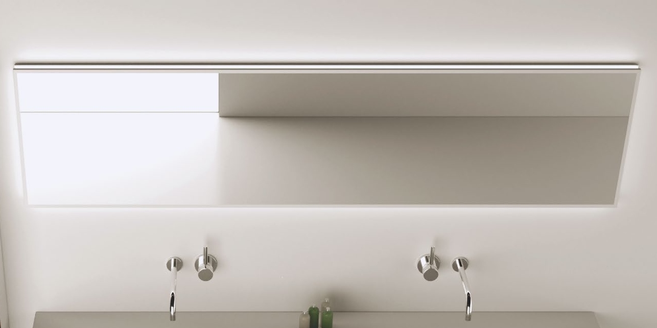Moma Design Зеркало настенное с подсветкой 2000х500 Mirr Led Up с белой рамой MIRRLEDUP20050 - Вид №1