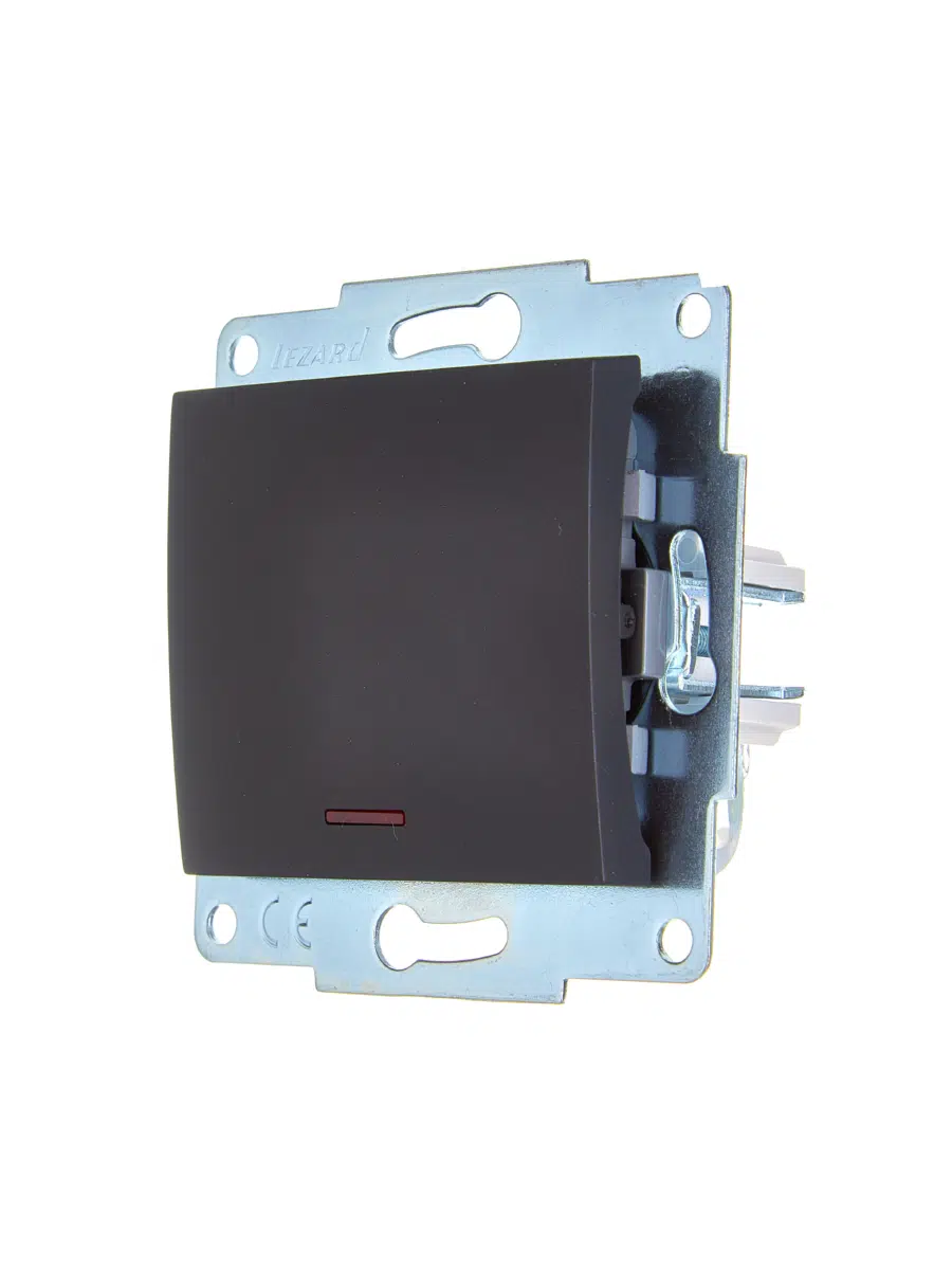 ASTI Выключатель с подсветкой чёрный бархат механизм LEZARD 7081-4288-111 - Вид №2