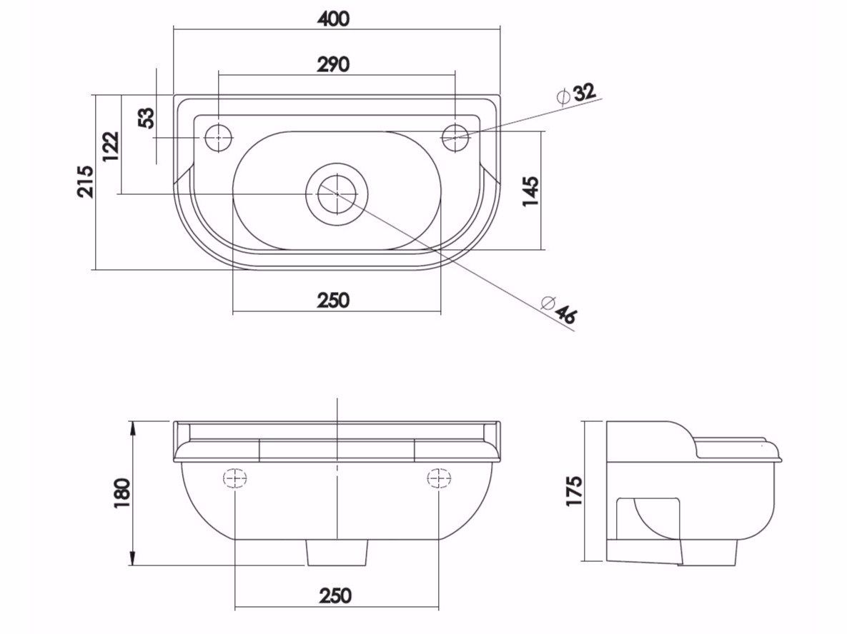 Керамическая подвесная ручная мойка Gentry Home Викторианский ARCH-00126754 - Вид №1
