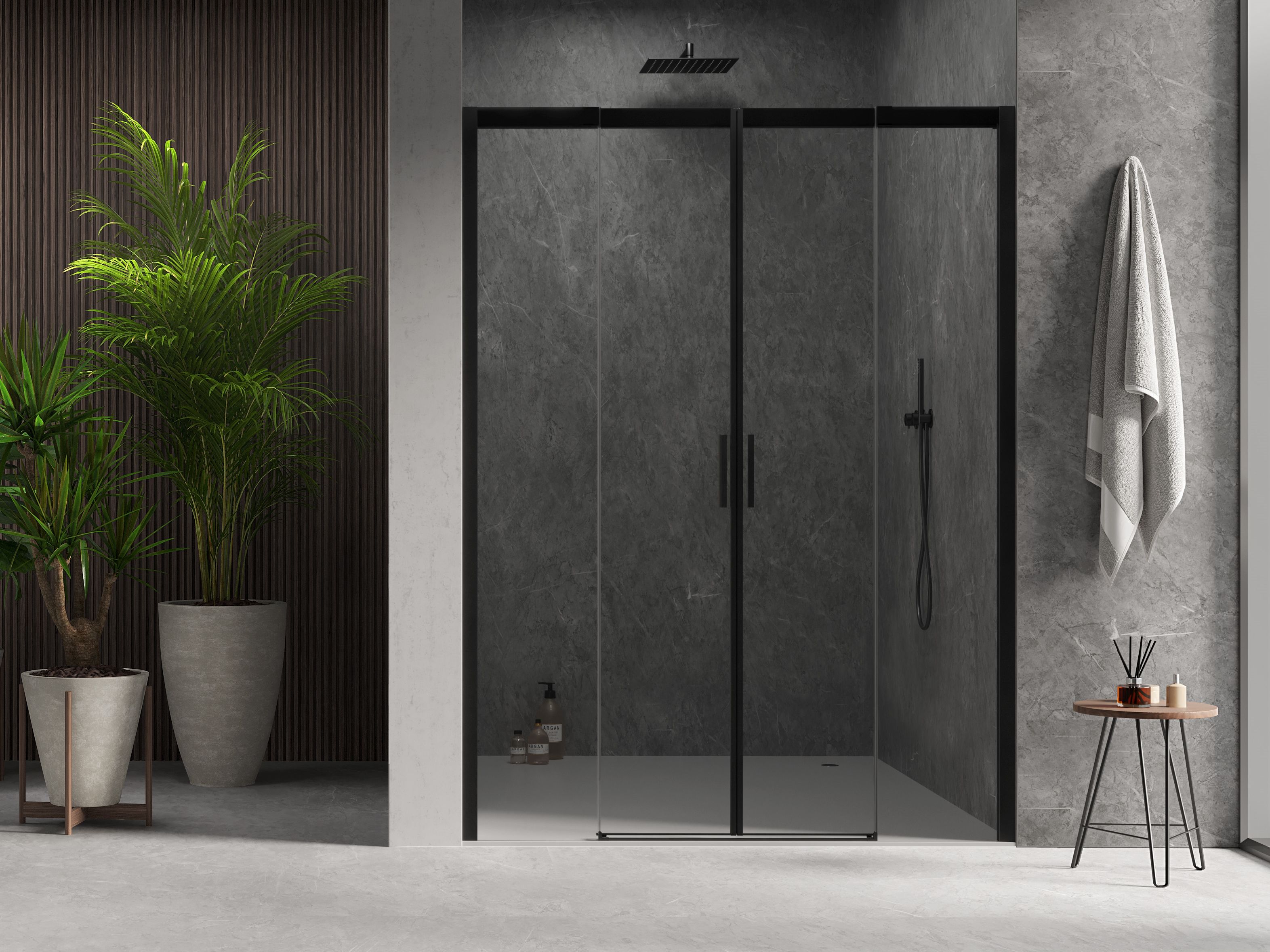 Алюминиевая и стеклянная душевая кабина с раздвижной дверью DUKA вода 5000 ARCH-00071644