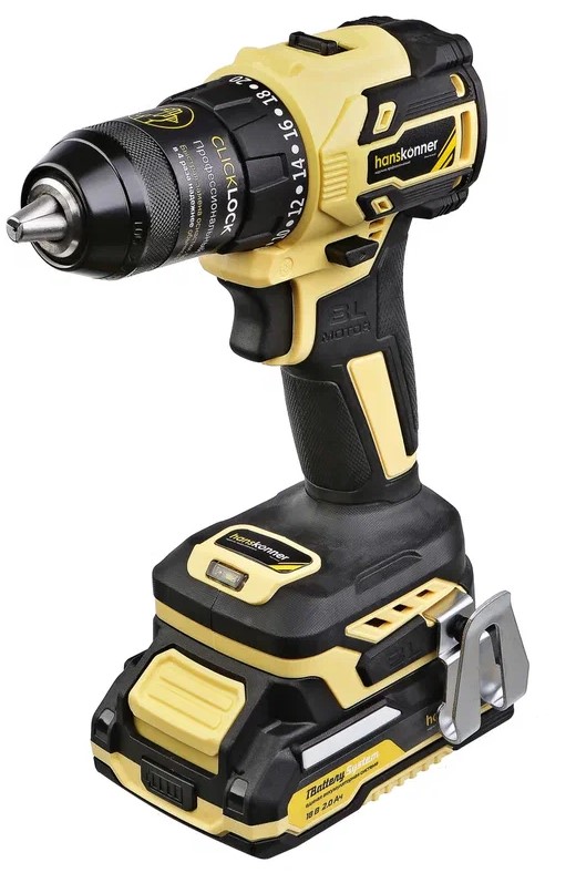 Дрель-шуруповерт Hanskonner HCD2065BLC 1BatterySystem 18V 5452208 STDN-0005435 - Вид №10