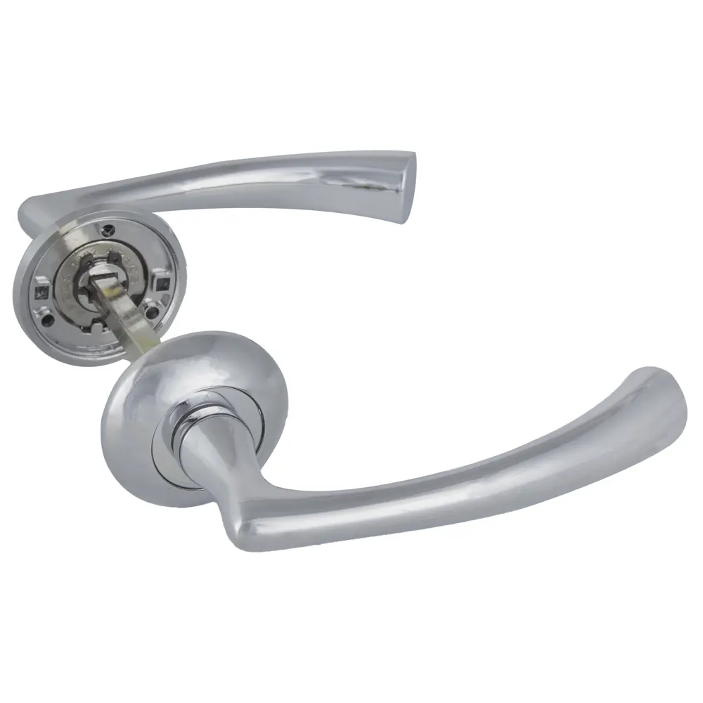 Ручки дверные на розетке Apecs H-0569-Z, цинковый сплав, цвет глянцевый хром STLM-2048867 - Вид №1