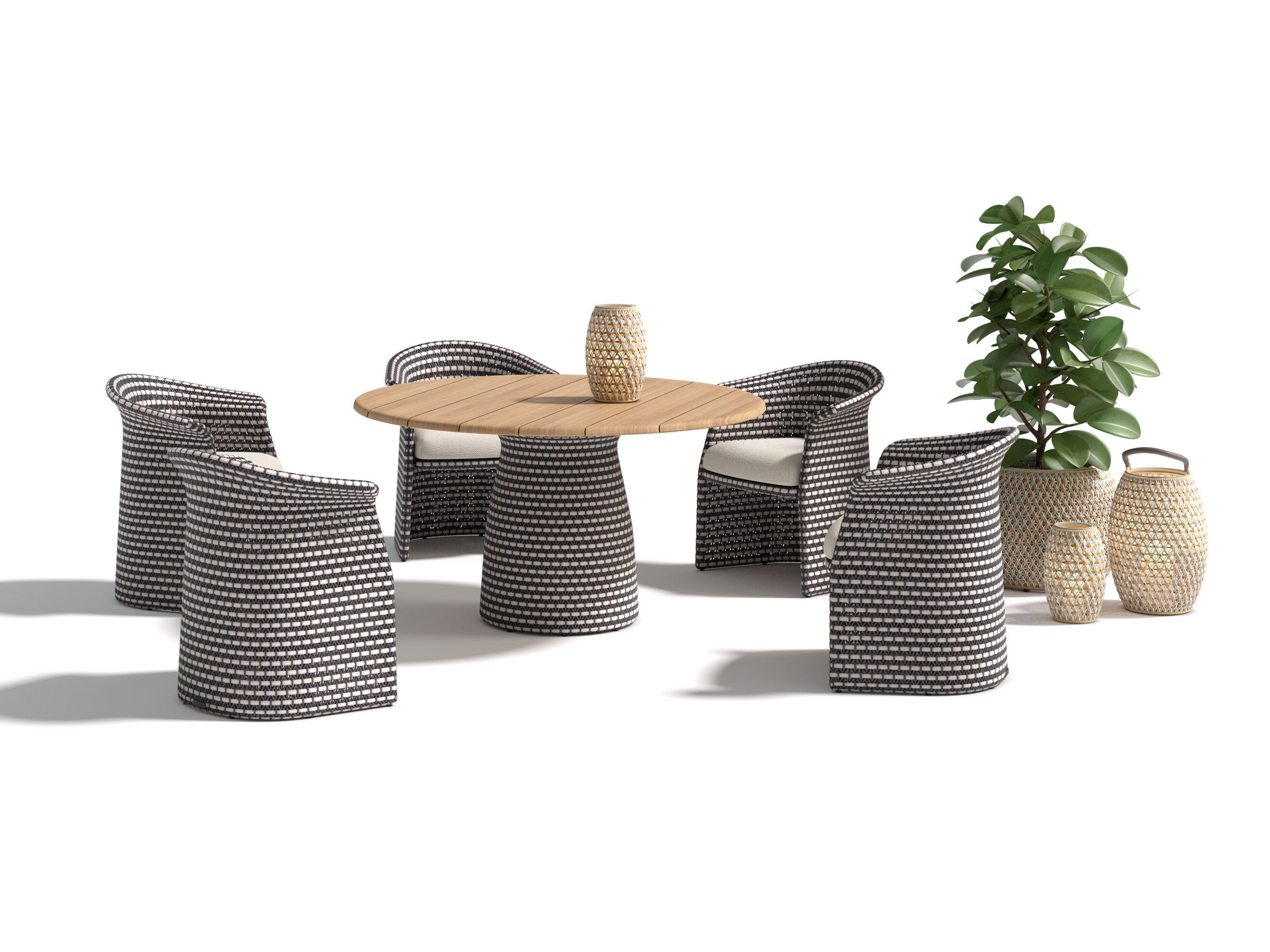 Круглый стол для сада из тикового дерева DEDON FLLAIR ARCH-00035845 - Вид №2