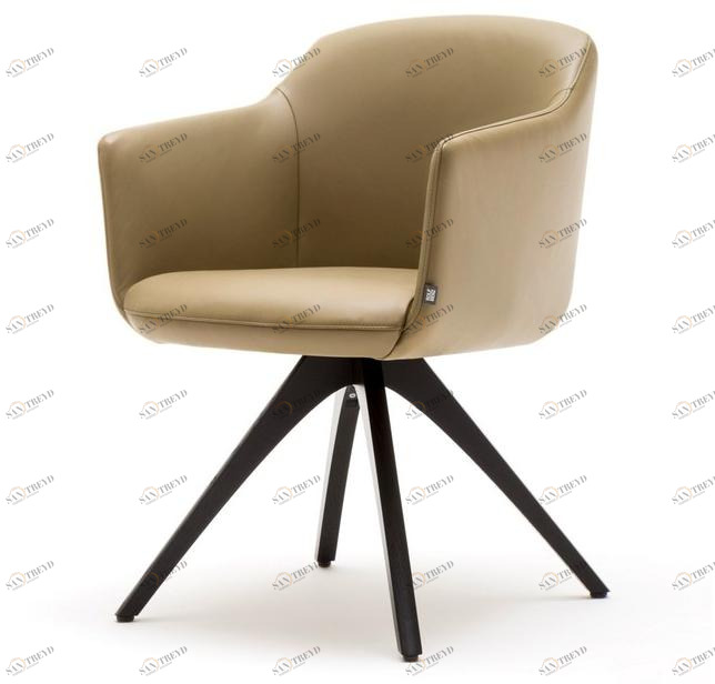 Rolf Benz Кожаное кресло на эстакаде с подлокотниками sun-id-1508399