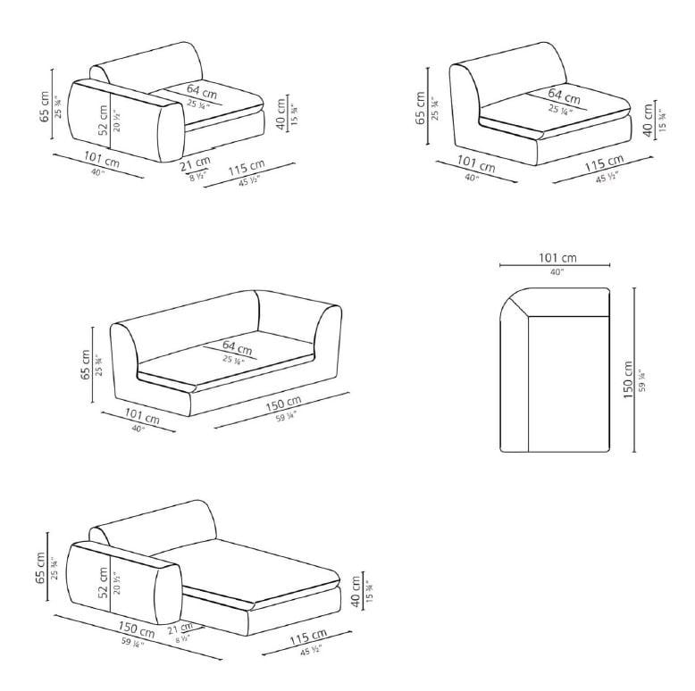 3-местный тканевый диван с полуостровом Casamilano BOTERO ARCH-00024186 - Вид №4