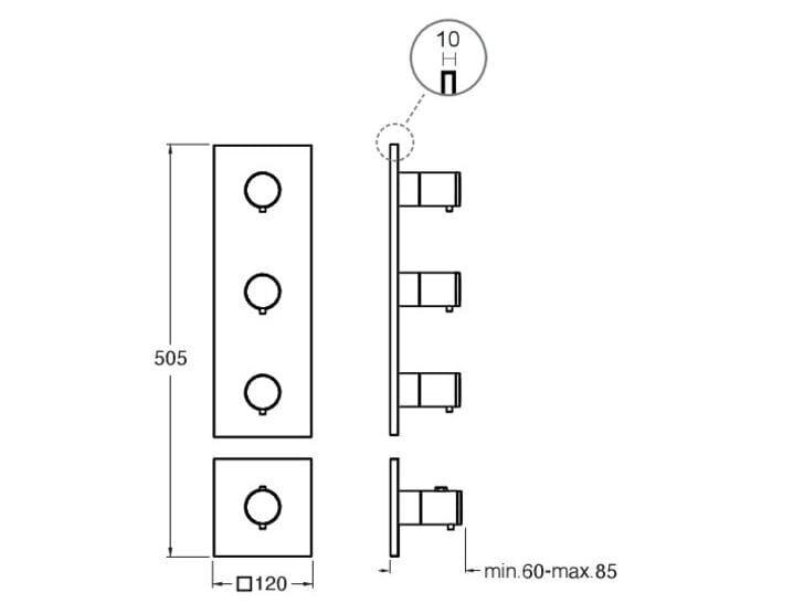 Однорычажный термостатический смеситель для душа / ванны CRISTINA Rubinetterie Термостатические смесители-Shower &amp ARCH-00024866 - Вид №1