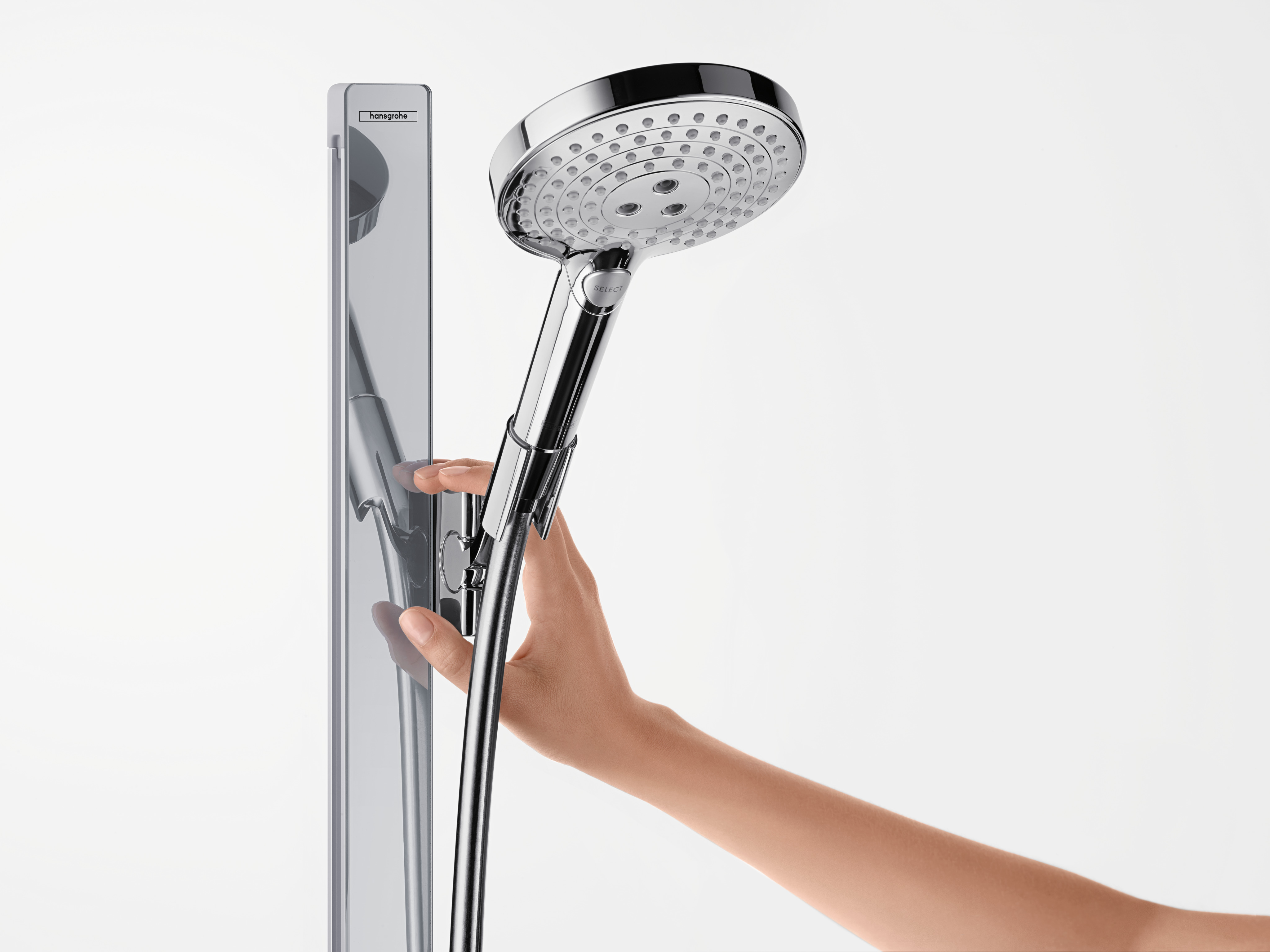27649000 Raindance Select S Душевой набор 120 3jet EcoSmart 9 л / мин со штангой 90 см и мыльницей Hansgrohe  - Вид №2