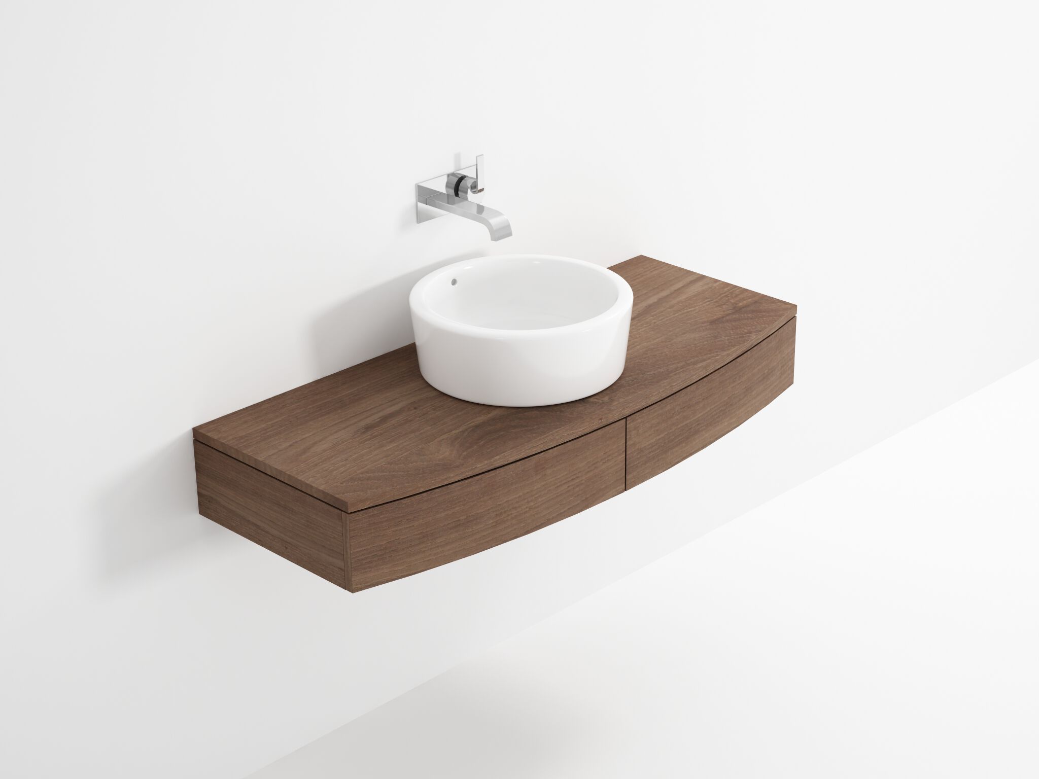 Деревянный подвесной умывальник с ящиками KARPENTER ARCH-00017151 - Вид №2