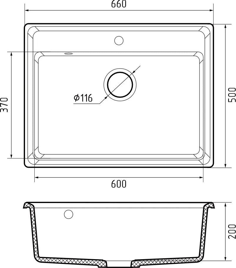 Кухонная мойка LV-660 GRANFEST LEVEL - Вид №1