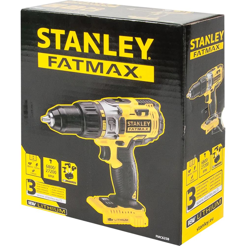 Дрель-шуруповерт аккумуляторная ударная Stanley Fatmax FMC625B-XJ, 18 В Li-ion, без АКБ 19222301 STLM-2114672  - Вид №5