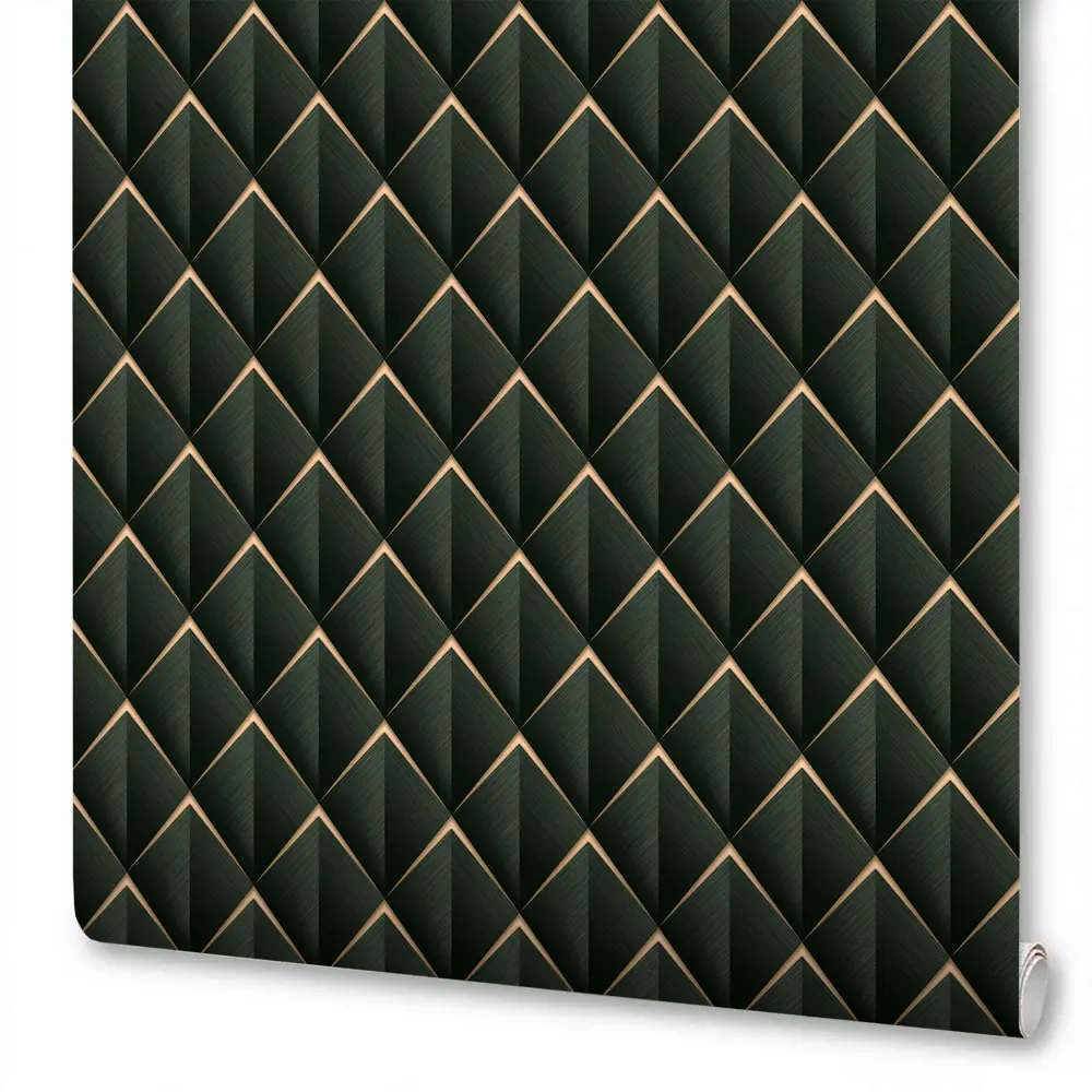 Флизелиновые обои WALLSECRET Artique изумрудные для стильного интерьера 89372713 STLM-1353238
