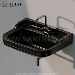 60079017 Подвесная раковина настенная прямоугольная Ceramica Flaminia Efi черная