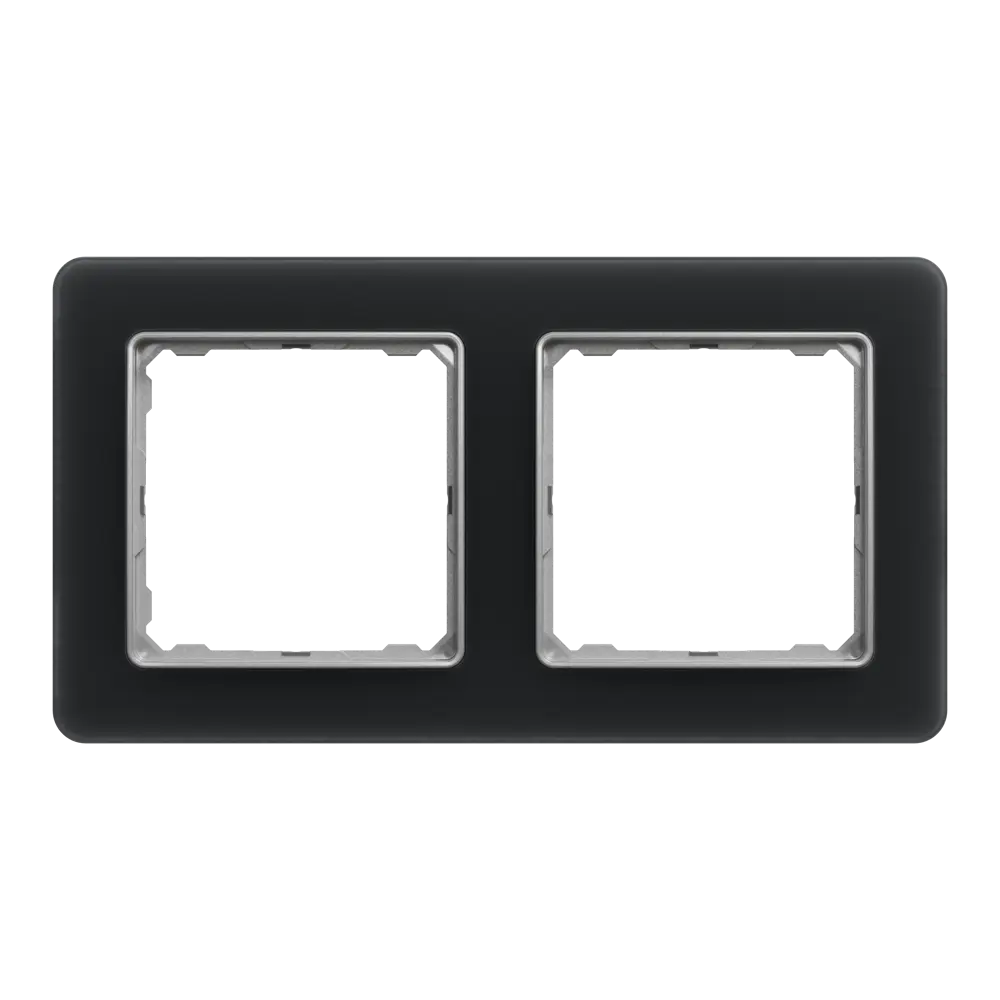 Рамка для розеток и выключателей Systeme Electric Sedna Design 2 поста, цвет дымчатое стекло STLM-2027118