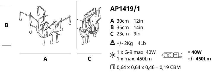 Serip Галогенный бра в бронзе Bijout Ap1419/1 - Вид №1