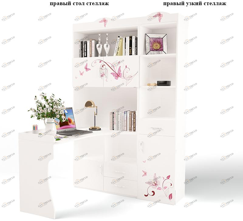 Стол-стеллаж ABC-KING Фея правый со стразами сваровски 4631147959744