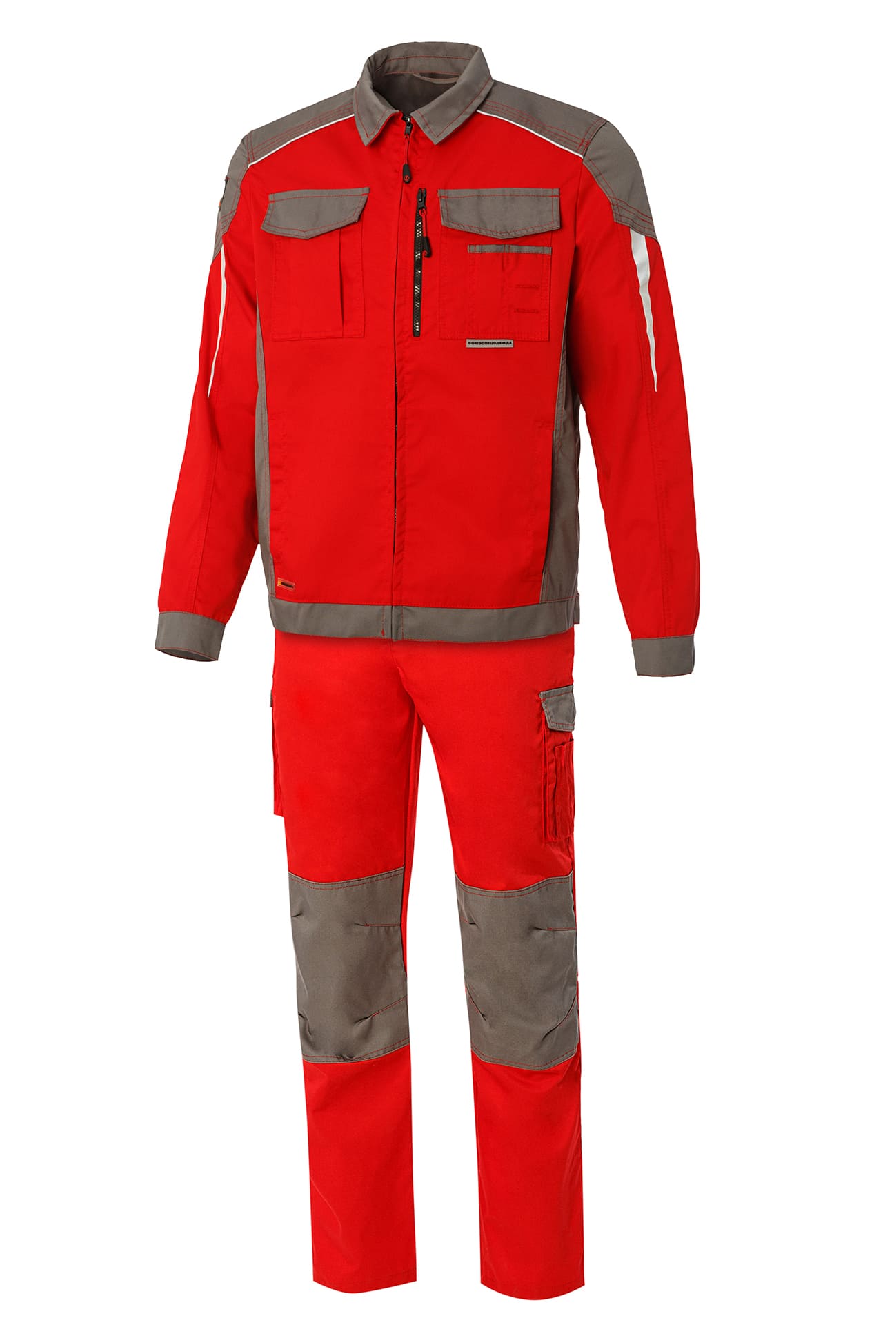 64646 Костюм  NEW 2 красный с серым STATUS  Летняя спецодежда  размер 60-62/170-176 