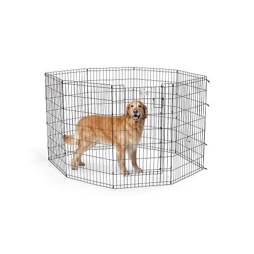 ПР0033945 Вольер для животных Life Stages 8 панелей 61х107h см с дверью, черная MidWest 