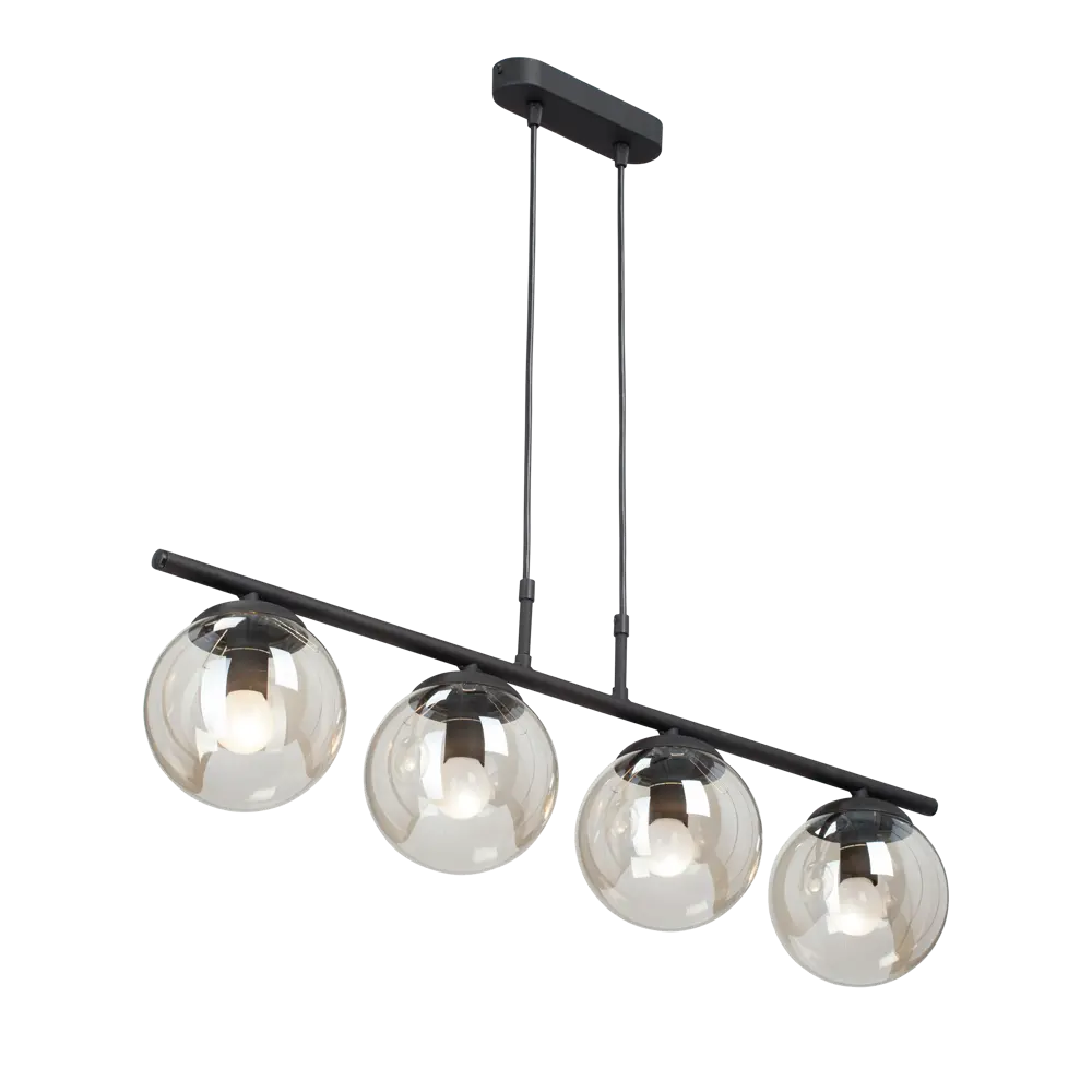 Люстра Vitaluce Евгения 4 лампы 12м² Е14 цвет черный матовый STLM-2163089