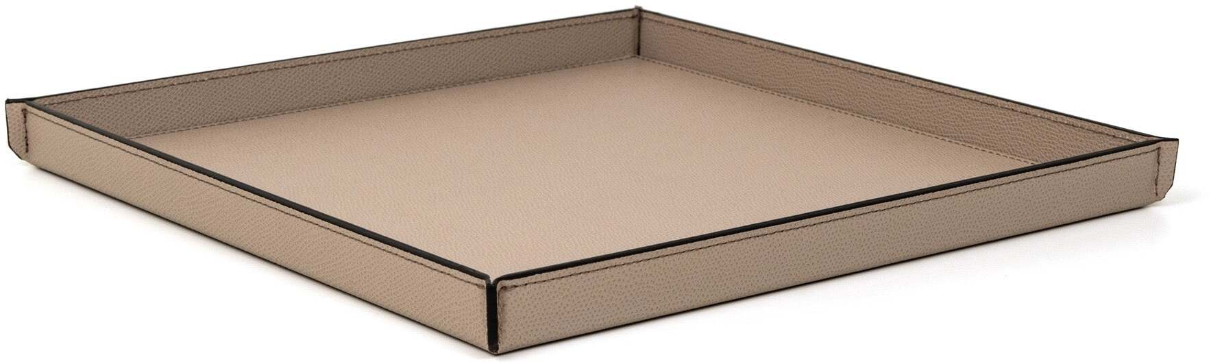 Квадратный поднос Leslie - 38X38XH2,5 см / зернистая кожа_темно-серый