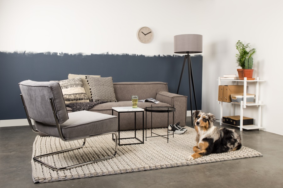 Кресло Lounge Ridge Rib серое Zuiver 3100009 - Вид №8