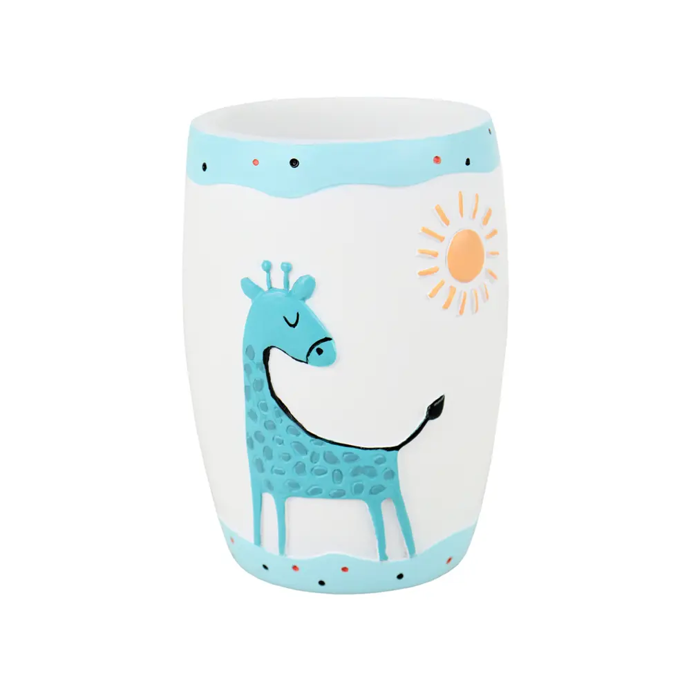 Стакан для щеток саванна полирезина белый/голубой Santreyd STLM-2063795