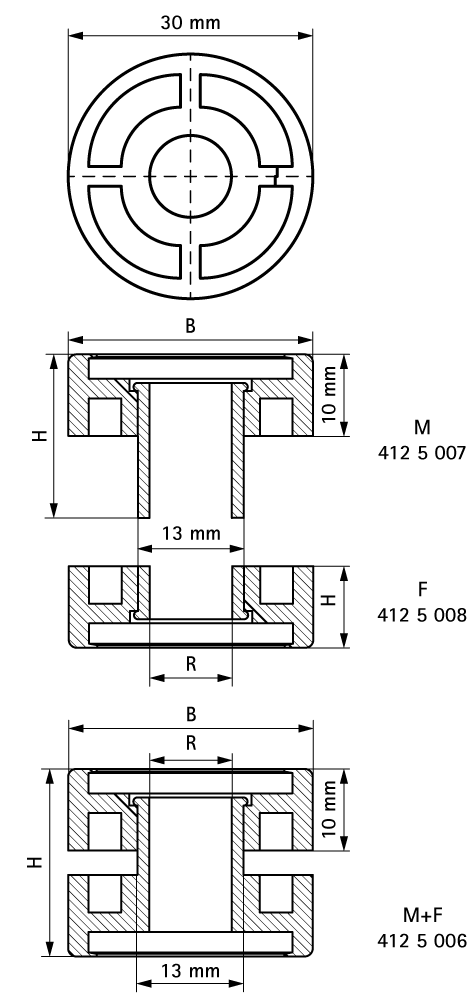 4125008 Крепление для труб  BIS Виброгаситель для звукоизоляции при монтаже на профиле WALRAVEN  - Вид №1