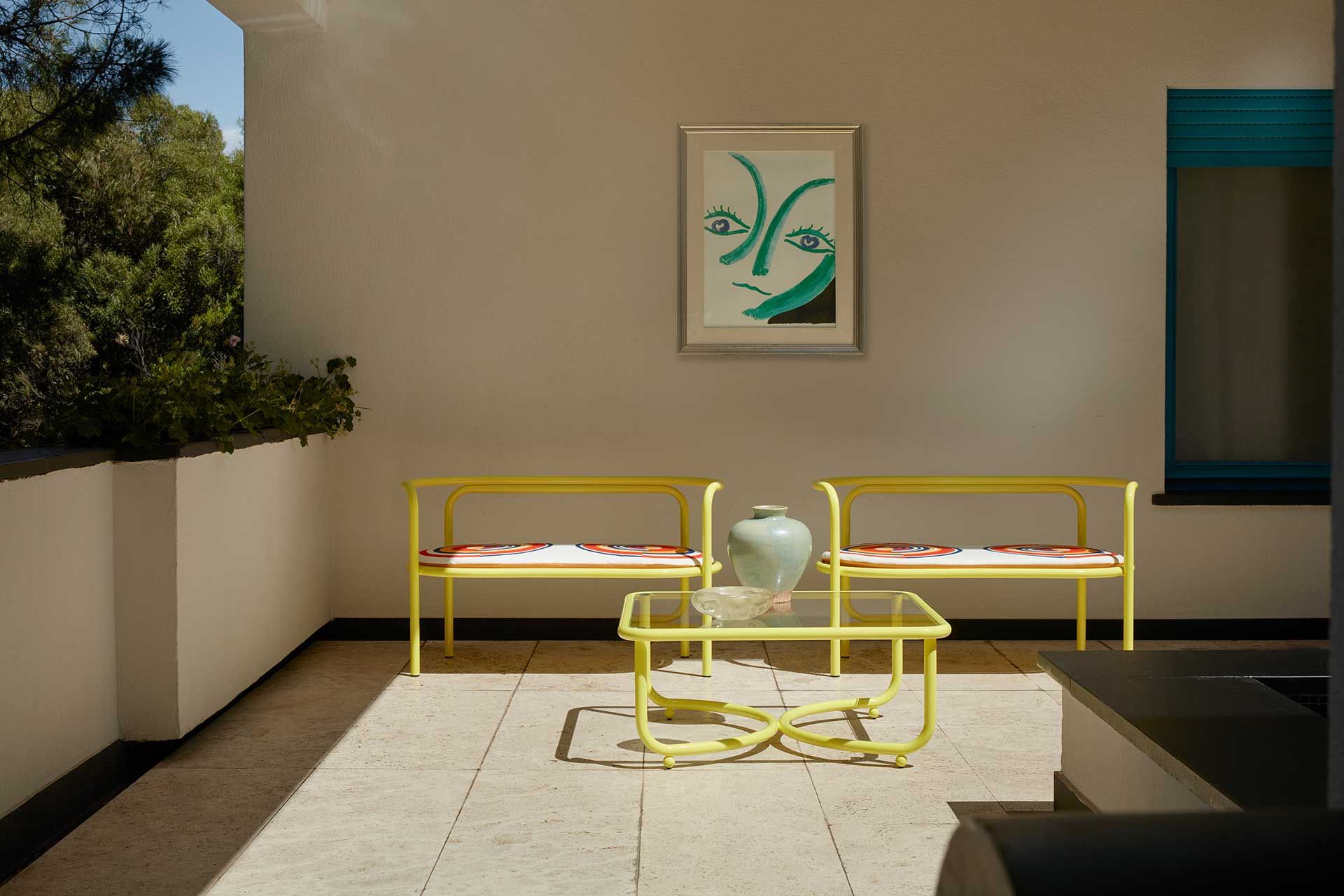 Стальная садовая скамейка с порошковым покрытием со спинкой Exteta Locus Solus ARCH-00137745 - Вид №10