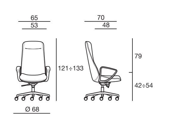 Кожаное офисное кресло с высокой спинкой Sesta Jada ARCH-00074486 - Вид №5