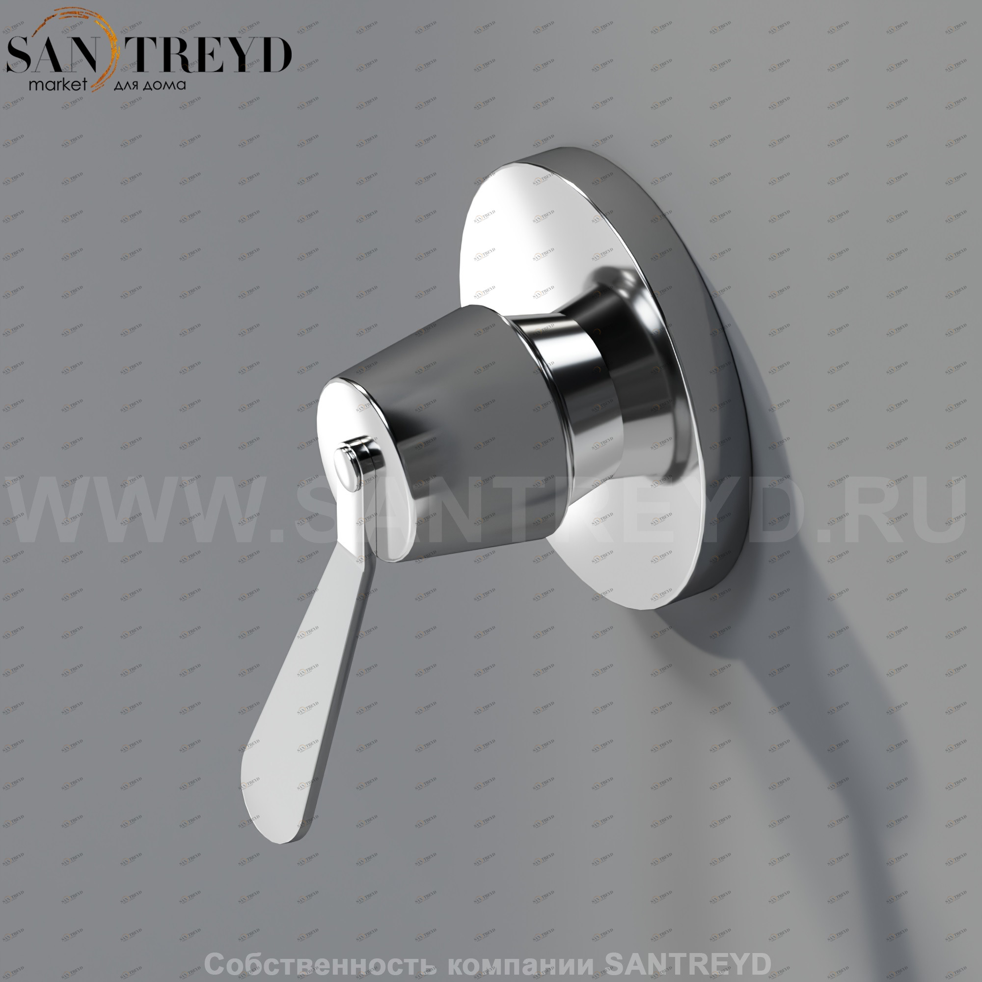 Встроенный однорычажный смеситель с ручкой CRUB0900LES FEZ хромированный Agape CRUB0900LS