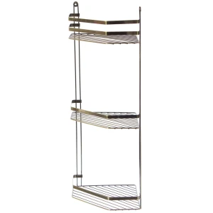 Полка для ванной комнаты Антик трехъярусная угловая цвет бронза