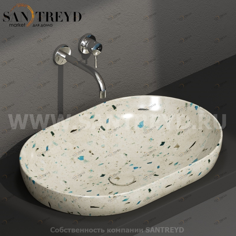 B6O61GB Встроенная раковина под столешницу овальная Ceramica Globo T-EDGE