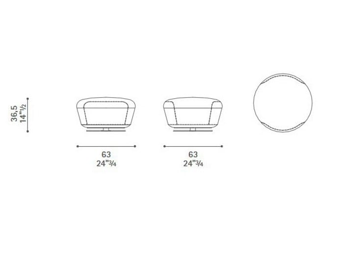 Пуф / кожаная подставка для ног Poltrona Frau коллекция-диваны и кресла ARCH-00031118 - Вид №3