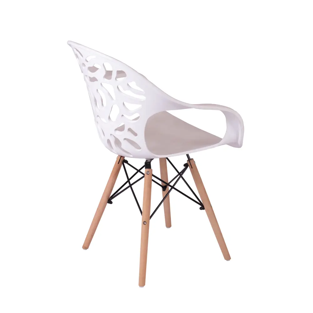 Стул Petalo STP-01-02 60x82x45 см ножки дерево/бежевый сиденье полипропилен цвет белый Santreyd STLM-2184188 - Вид №3