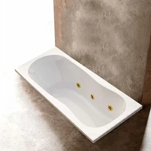 Ванна Gruppo treesse Alexia V1467-SX-Z белая с золотом и гидромассажем прямоугольная