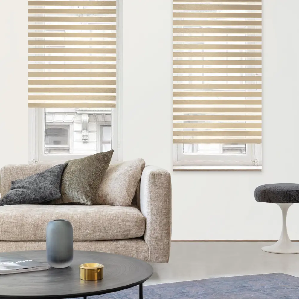Штора рулонная день-ночь Miamoza Blackout Rain 40x160 см, цвет бежевый Santreyd STLM-2206469 - Вид №2