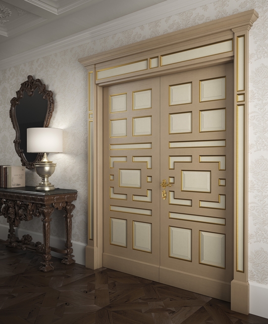 Is-2 Tifernoit Дверь в тонкую полоску с золотыми рамами Porte 