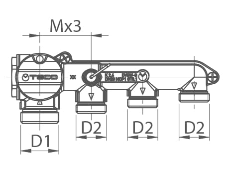 Газовый коллектор с трехходовым общим перехватом TECO ARCH-00119171 - Вид №5
