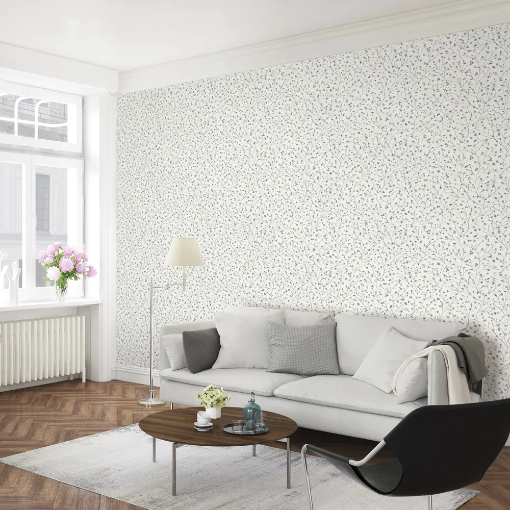 Обои флизелиновые Rasch SM «Синяя ветка" бежевые 1.06 м RA 965605 STLM-2096345 - Вид №4