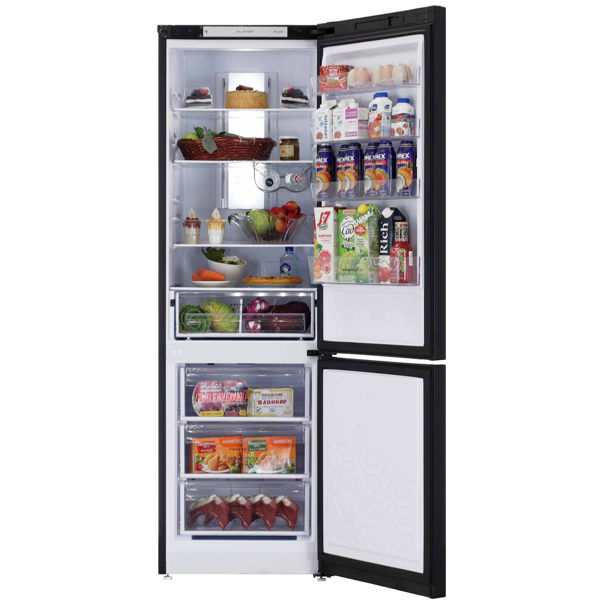 9066259 Холодильник с морозильником   Бирюса B960NF черный STDN-0122590 - Вид №5