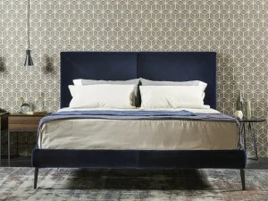 EmmeBi Двуспальная кровать из бархата с мягким изголовьем